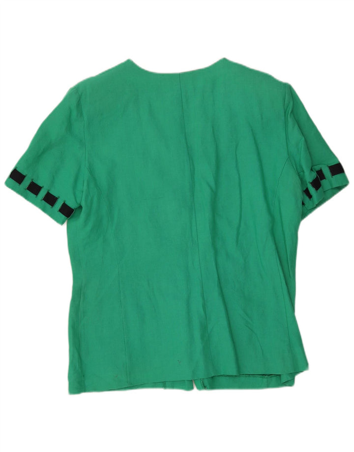 Jachetă pentru femei Carolina Pedrjoni Blazer cu 4 nasturi IT 48 XL Verde Colorblock