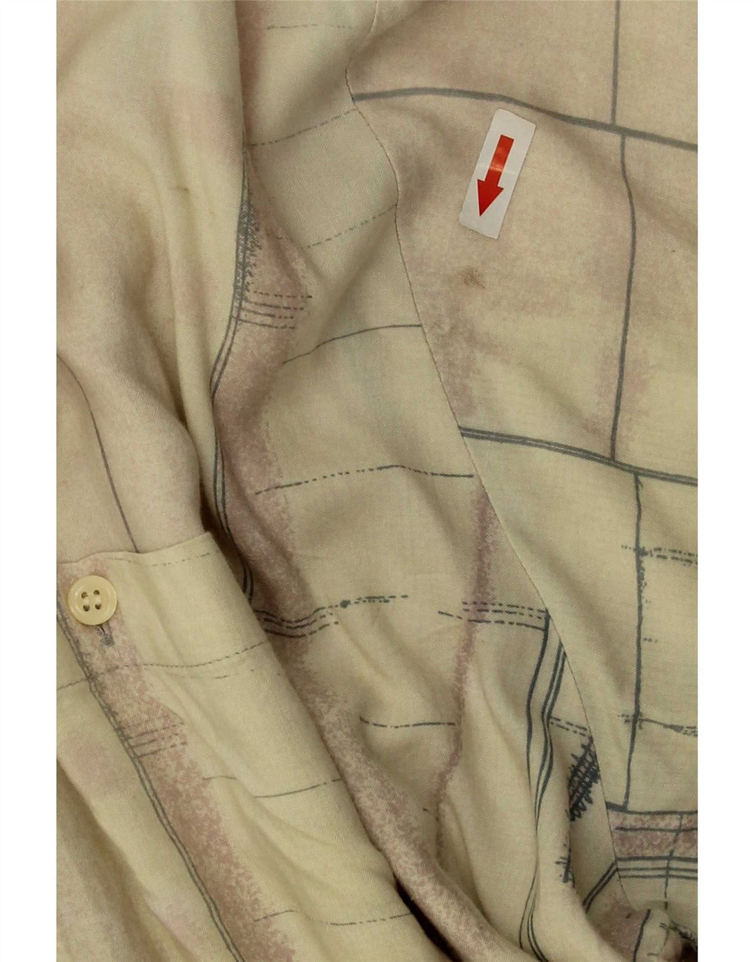 Cămașă Vintage pentru bărbați cu mânecă scurtă XL Bej