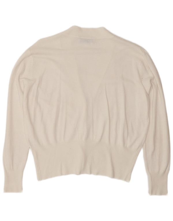 Pulover cardigan pentru femei Zara UK 14 Medium White