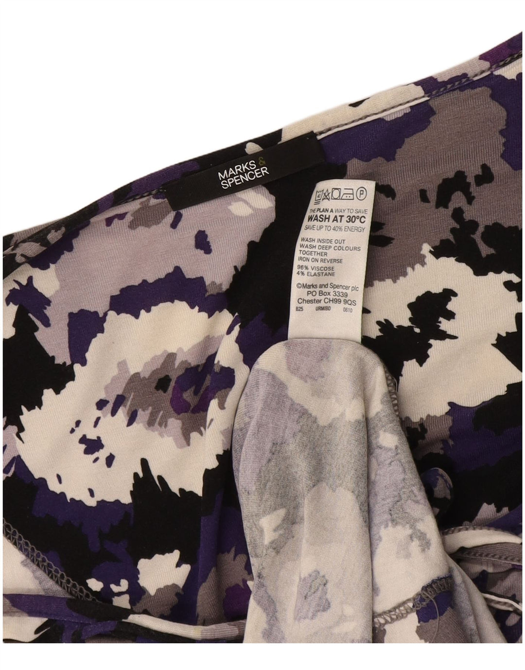 Rochie de bază cu mâneci 3/4 pentru femei Marks & Spencer UK 16 Camuflaj mare violet