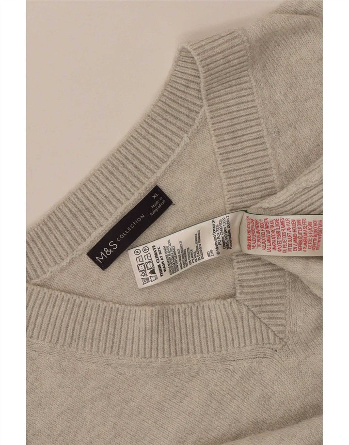 Marks & Spencer Pulover cu decolteu în V pentru bărbați XL Poliester gri
