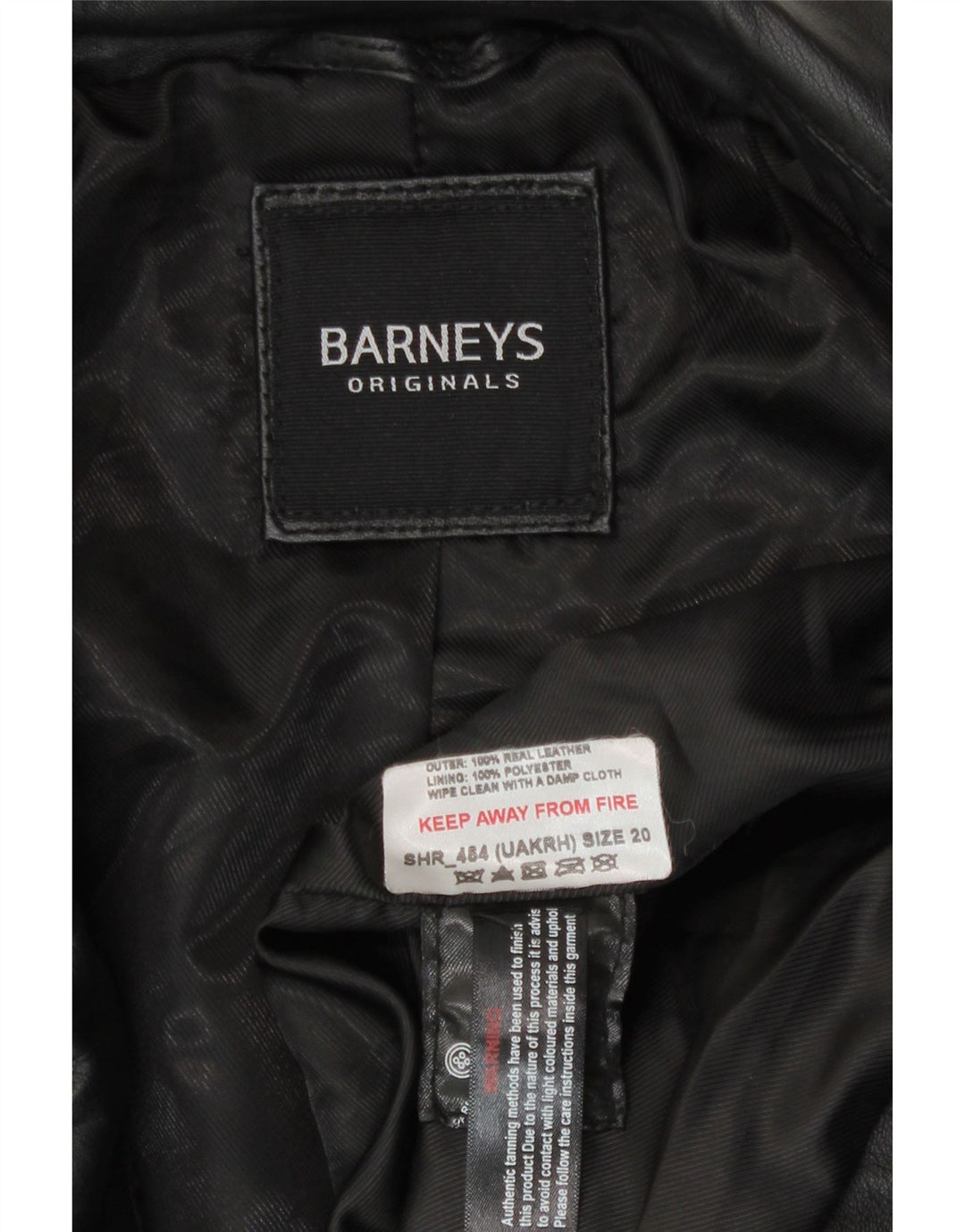 BARNEYS Jachetă Biker din piele pentru femei UK 20 2XL Piele neagră