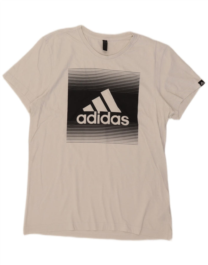 Tricou grafic pentru bărbați Adidas Top Medium White Bumbac