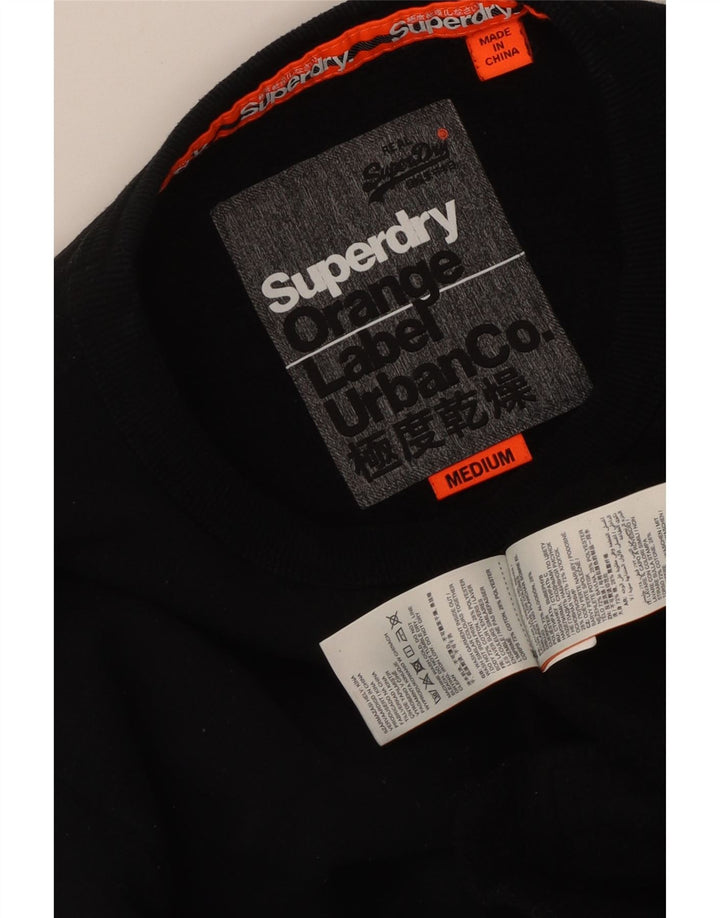 Pulover Superdry pentru bărbați, bumbac mediu negru
