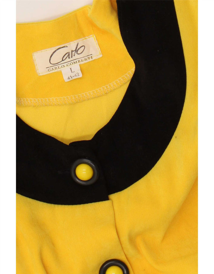 Jachetă blazer pentru femei Carlo Comberti, cu 5 nasturi, UK 14, mare, galbenă