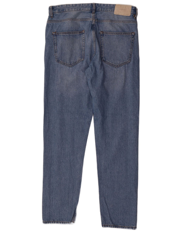 Blugi drepți pentru bărbați Zara EU 42 Large W32 L32 Blue Bumbac