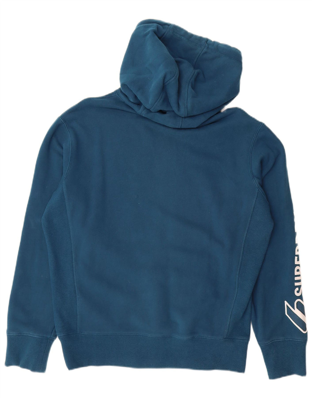 SUPERDRY Pulover cu glugă cu grafic pentru bărbați, bumbac mic, albastru