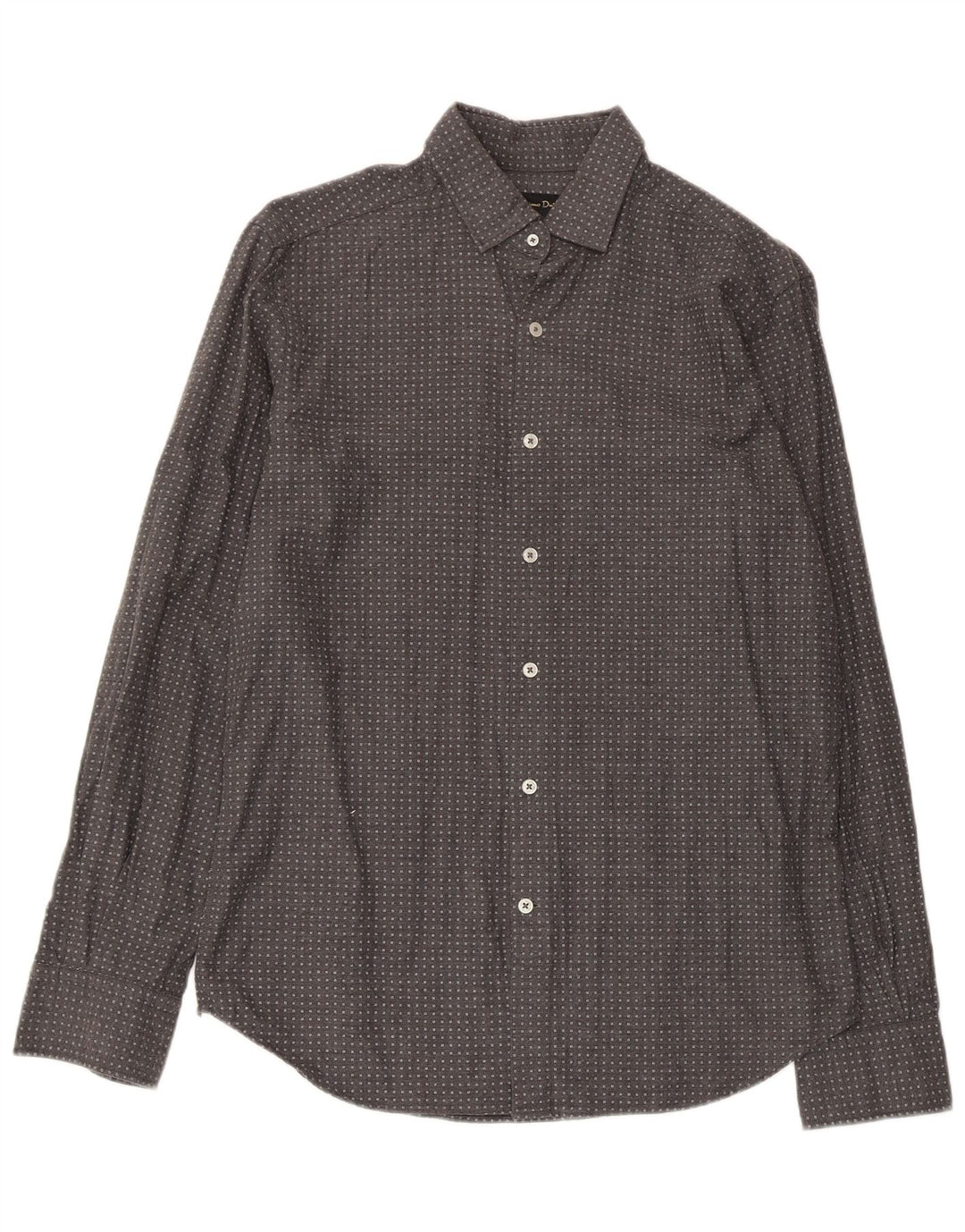 Cămașă Massimo Dutti pentru bărbați, bumbac geometric, gri mediu