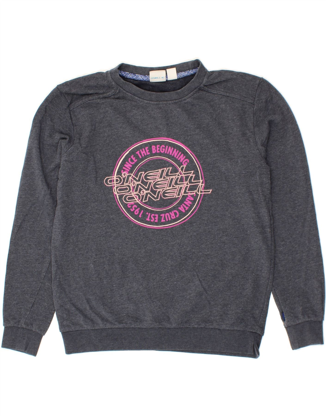 O'NEILL Womens Graphic Sweatshirt Jumper UK 10 Small Grey Cotton Vintage O'Neill and Second-Hand O'Neill from Messina Hembry 