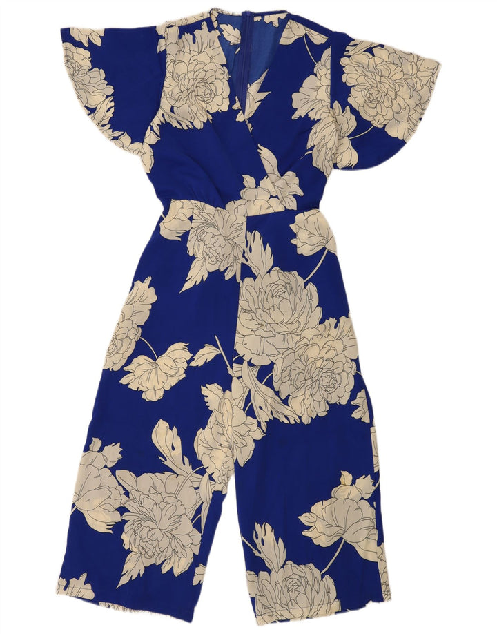 Salopetă vintage pentru femei UK 12 Medium Blue Floral