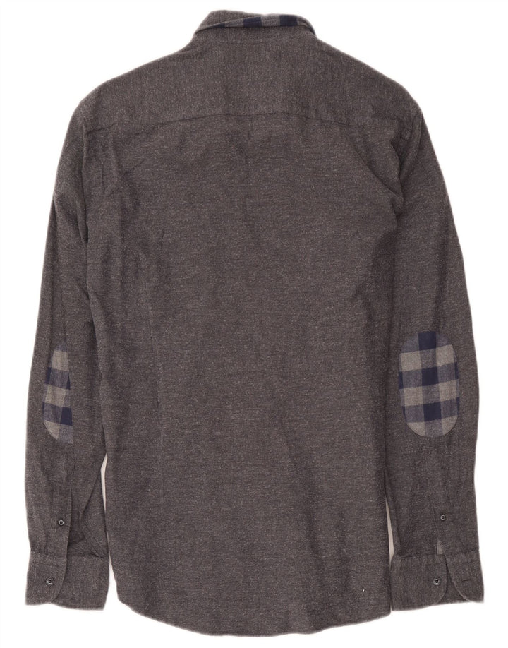 Cămașă Massimo Dutti pentru bărbați, mare, gri Herringbone