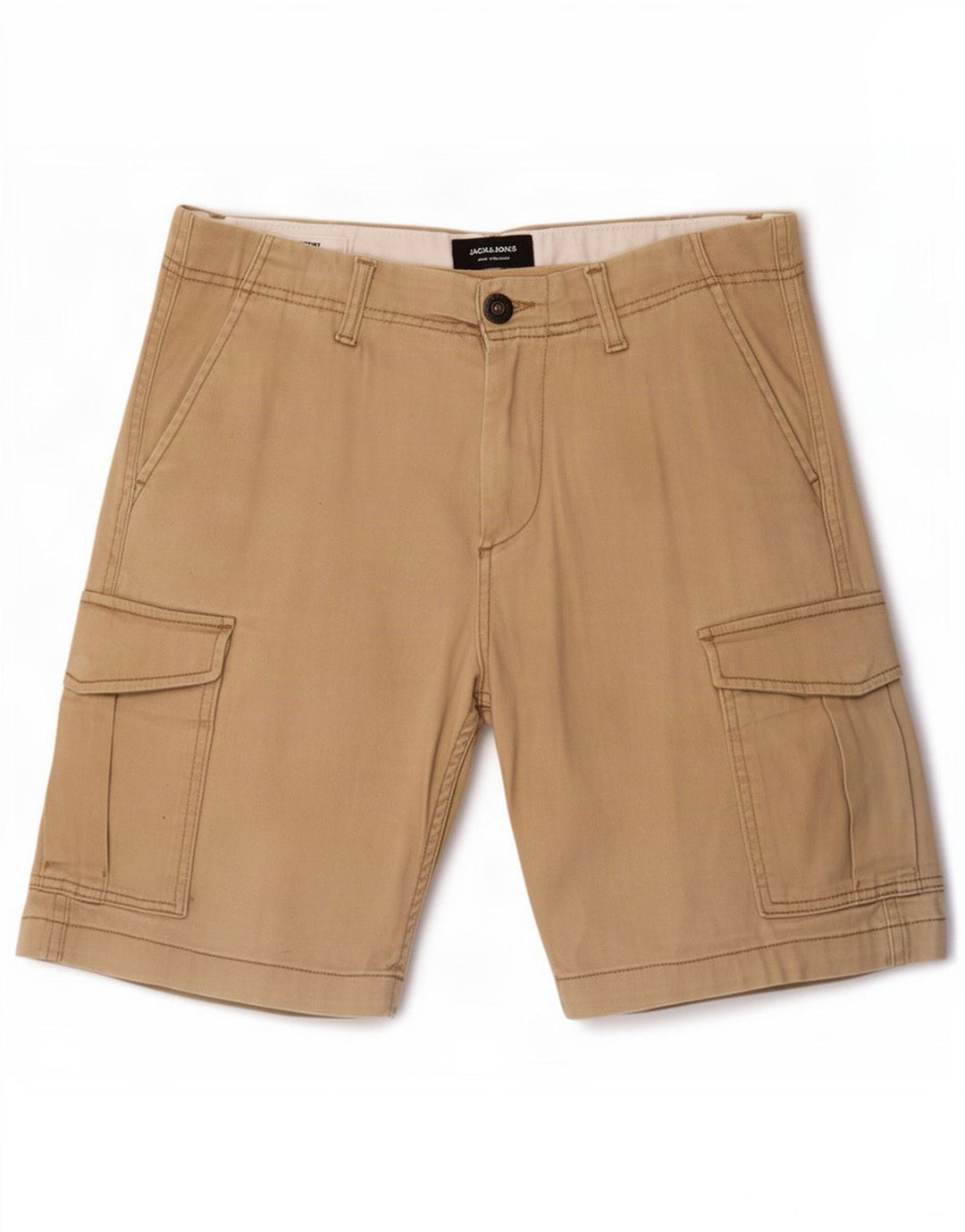 Pantaloni scurti cargo Jack & Jones pentru bărbați, mici W32, bumbac, bej