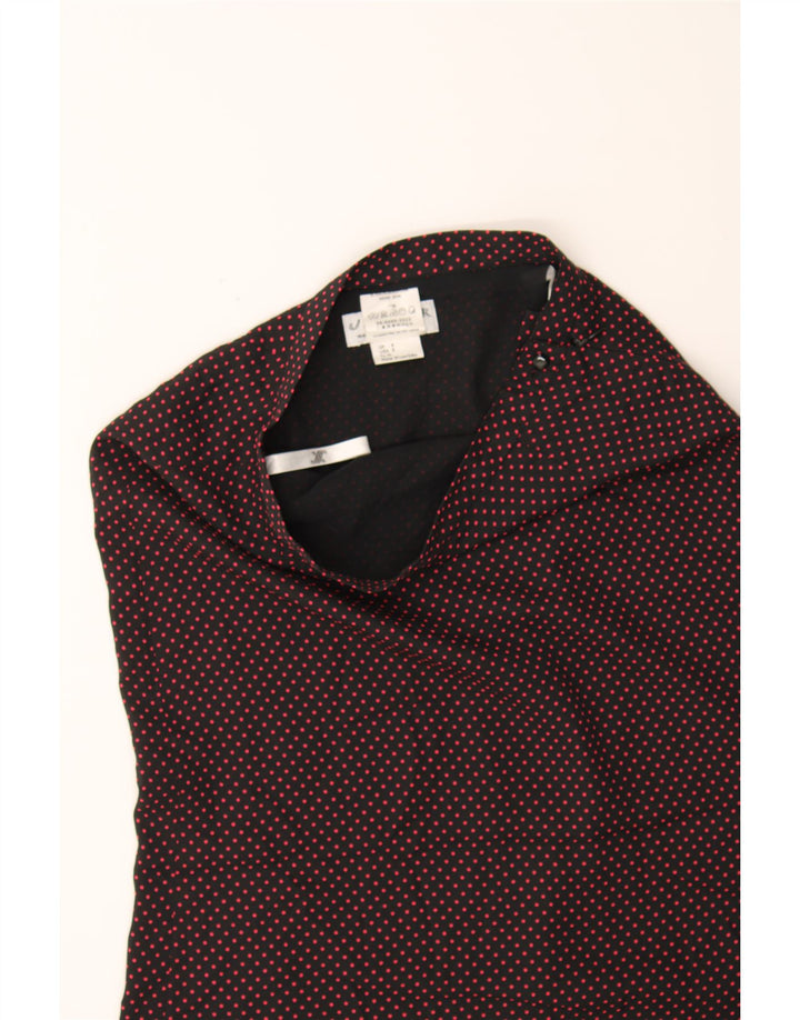 JAEGER Womens Maxi Skirt UK 8 Small W26 Black Polka Dot Polyester Vintage Jaeger and Second-Hand Jaeger from Messina Hembry 