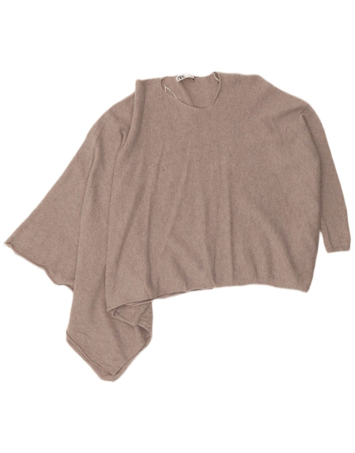 Pulover pentru femei cu gât asimetric Zara UK 14, gri mediu