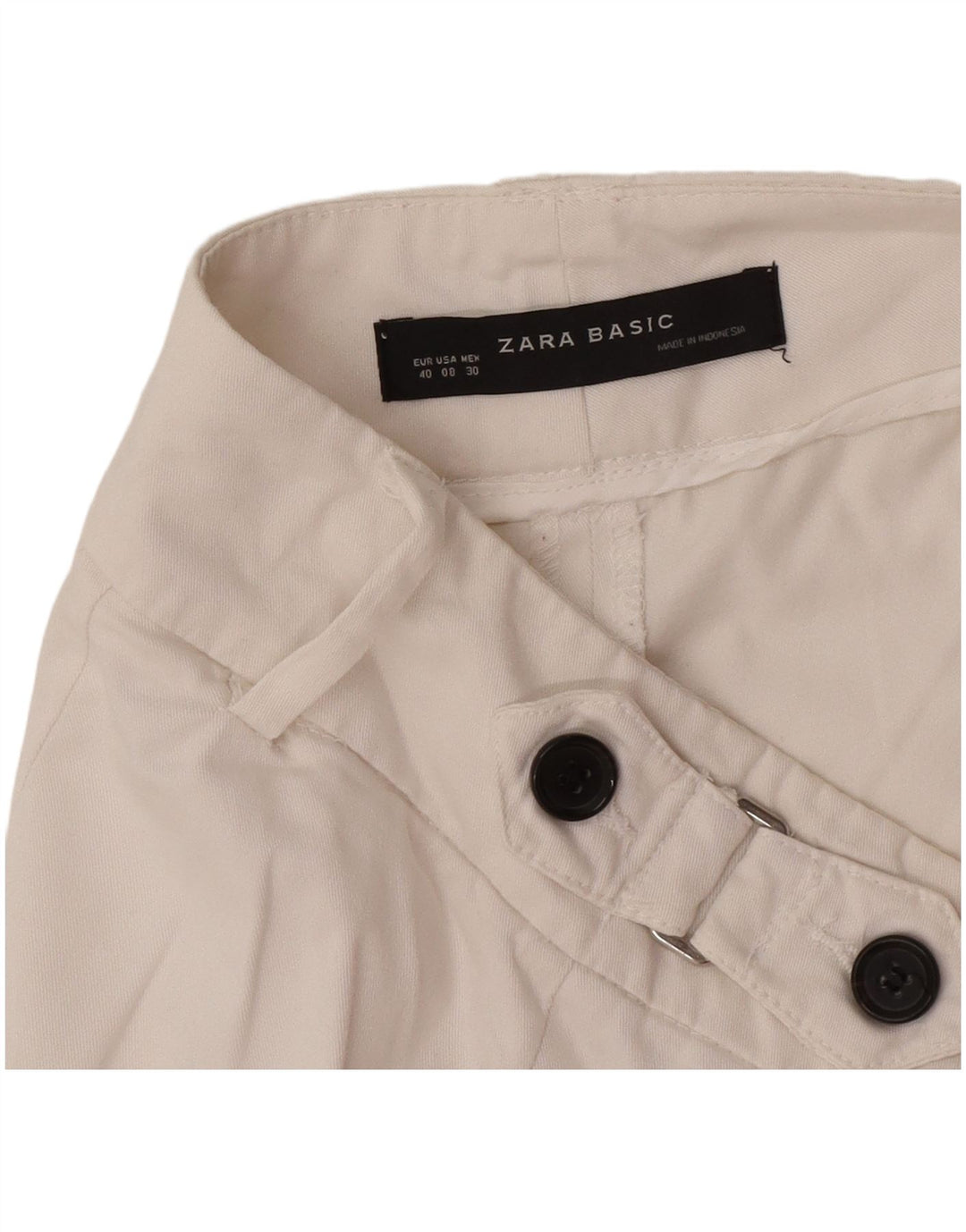 Pantaloni Capri Drepți Femei Zara EU 40 Mediu L30 L17 Alb