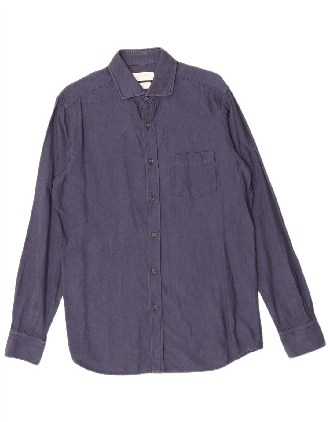 Cămașă Massimo Dutti pentru bărbați, bumbac, albastru bleumarin mediu