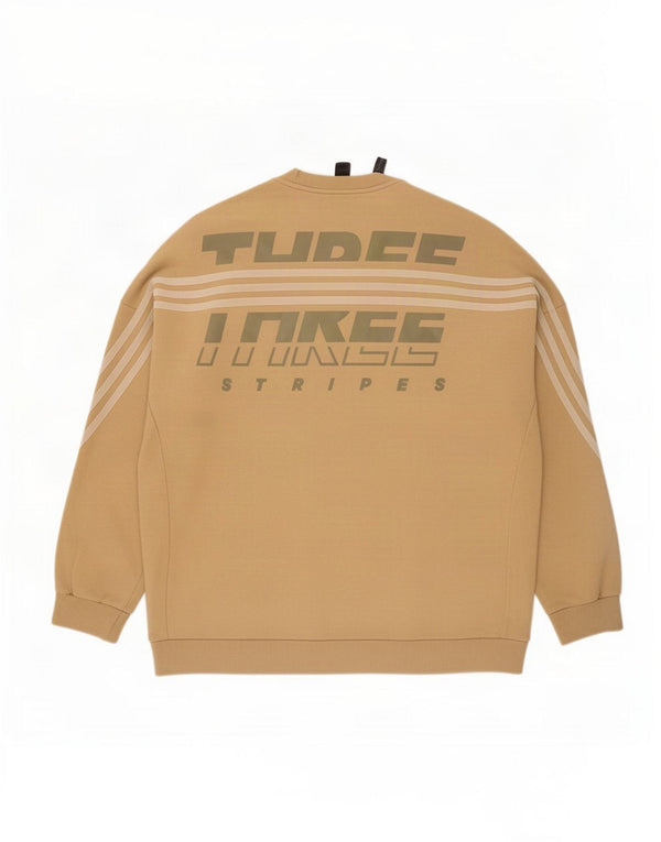 Hanorac pentru bărbați Adidas Graphic Loose Fit Pulover Medium Bej Bumbac