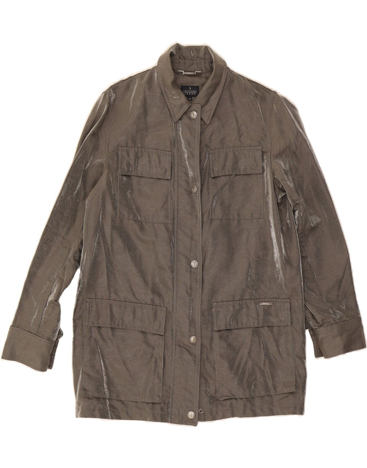 TRUSSARDI JEANS Womens Utility Jacket IT 44 Medium Grey Vintage Trussardi Jeans and Second-Hand Trussardi Jeans from Messina Hembry 