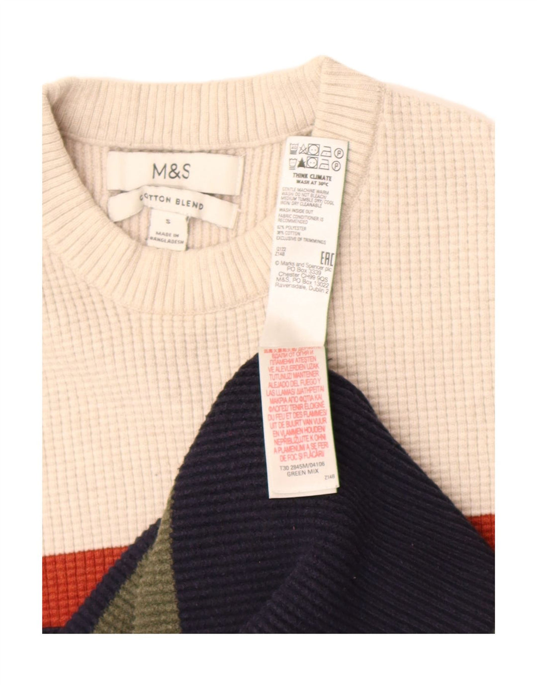 Pulover pentru femei Marks & Spencer cu decolteu triplu UK 10 mic multicolor