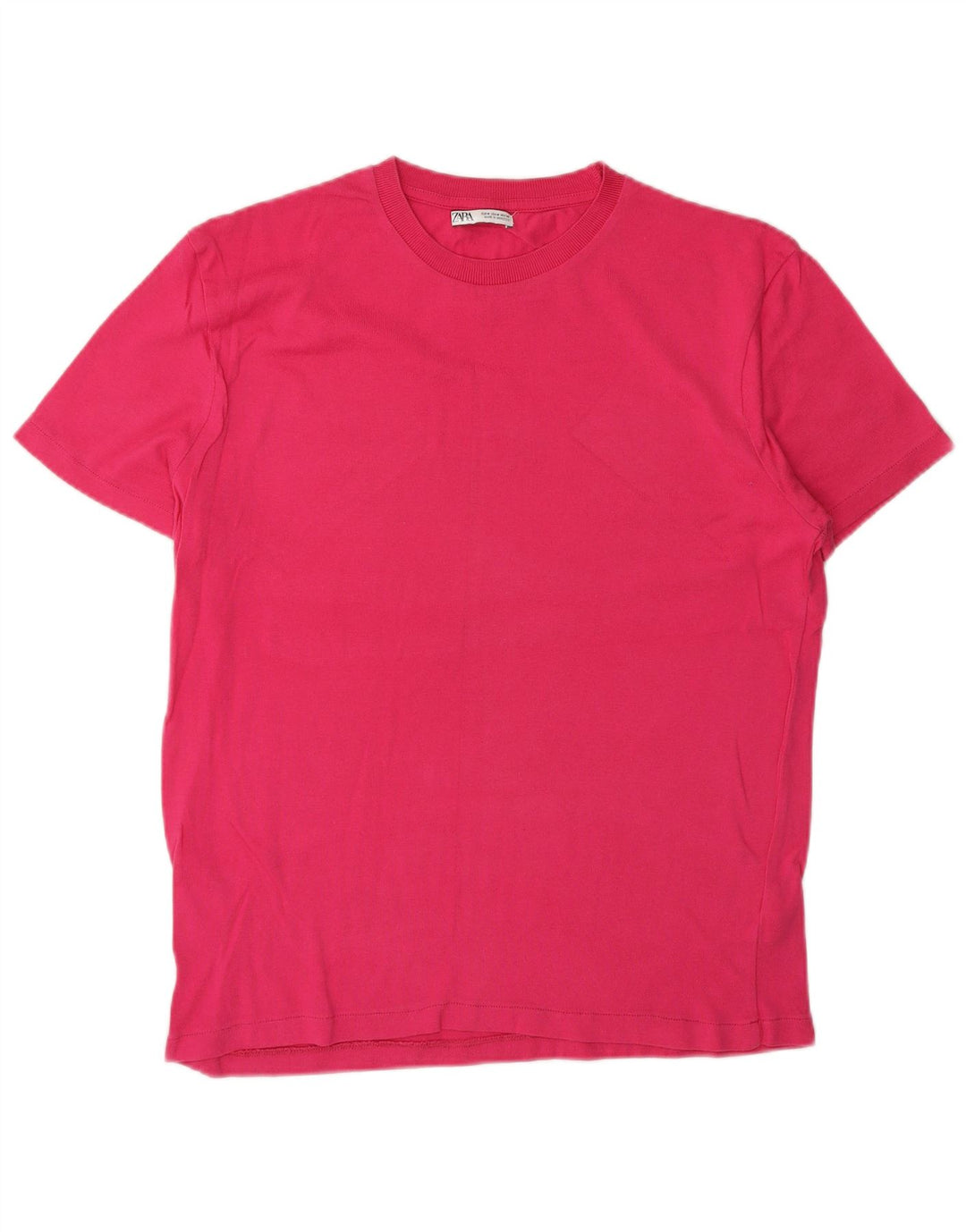 Tricou pentru femei Zara UK 14, bumbac roz mediu