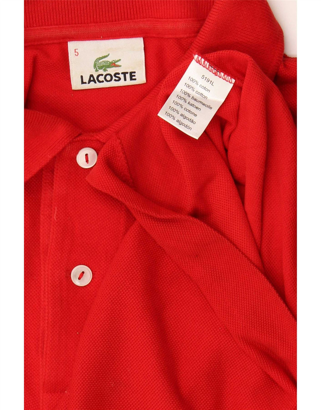 Tricou polo Lacoste pentru bărbați, mărimea 5, bumbac roșu mare