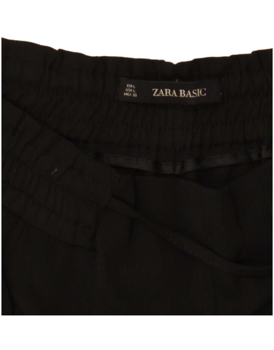 Pantaloni tăiați conici pentru femei cu talie înaltă ZARA UK 16 Large W34 L27 Negru