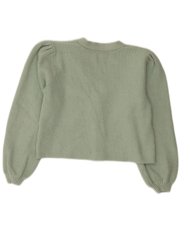 Pulover cardigan pentru femei Zara UK 10 mic verde viscoză
