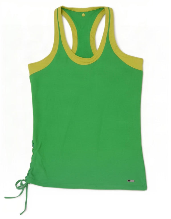Puma Crop Vest Top pentru femei UK 10 Small Green Colorblock