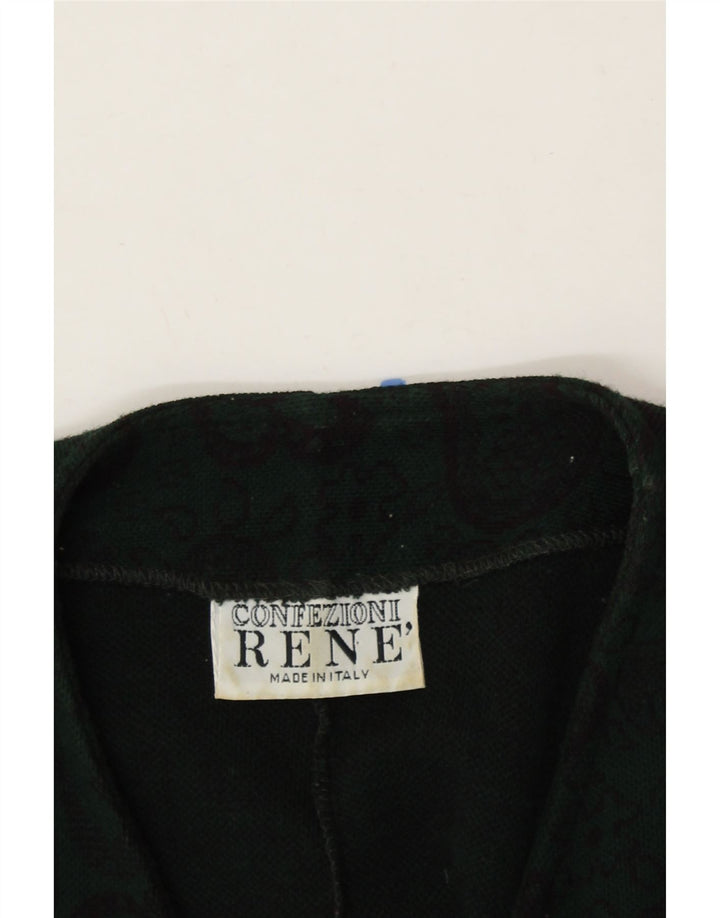 RENE Womens Double Breasted Blazer Jacket IT 46 Large Green Paisley Vintage Rene and Second-Hand Rene from Messina Hembry 