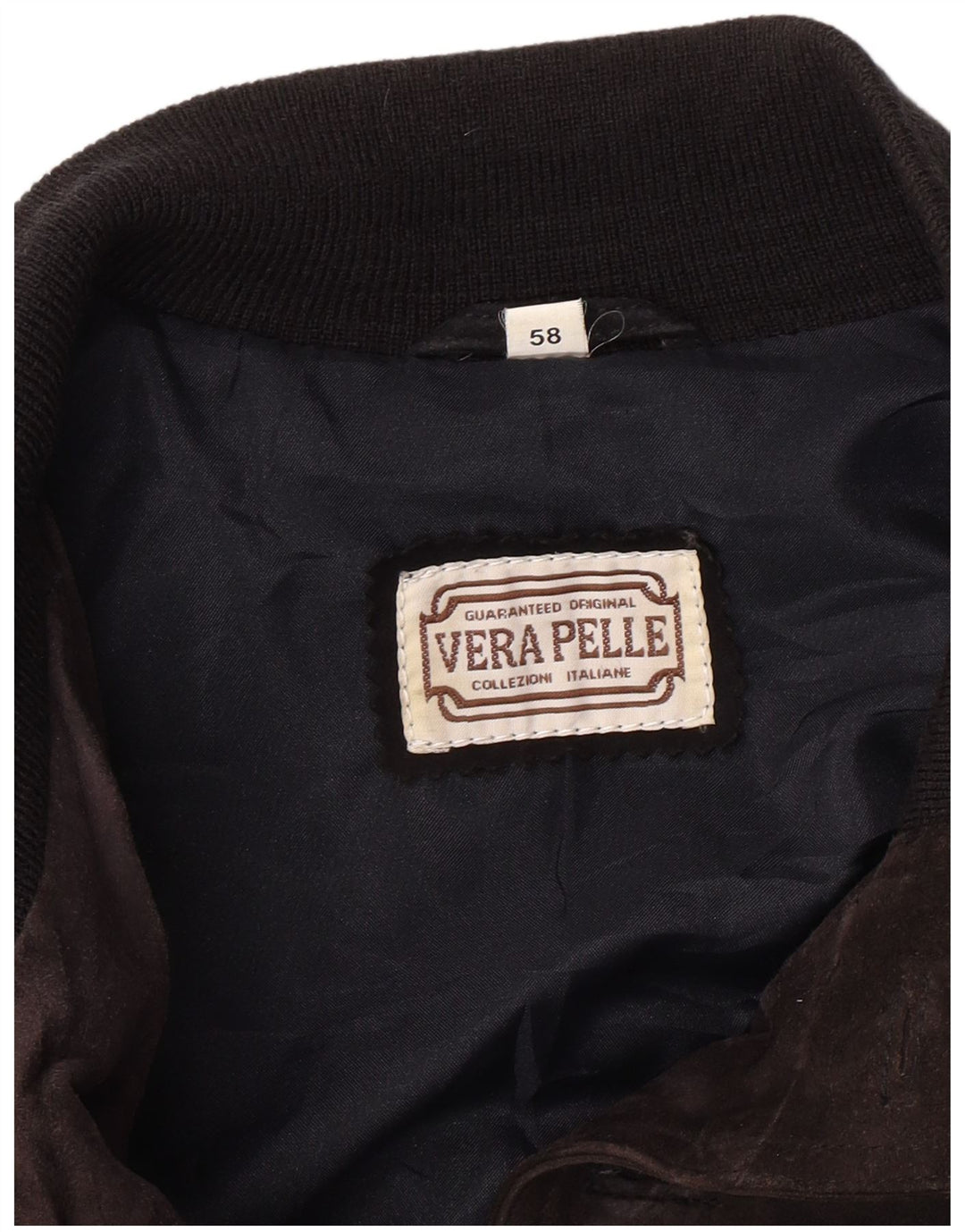 Bomber VINTAGE pentru bărbați din piele intoarsa IT 58 4XL din piele albastru bleumarin