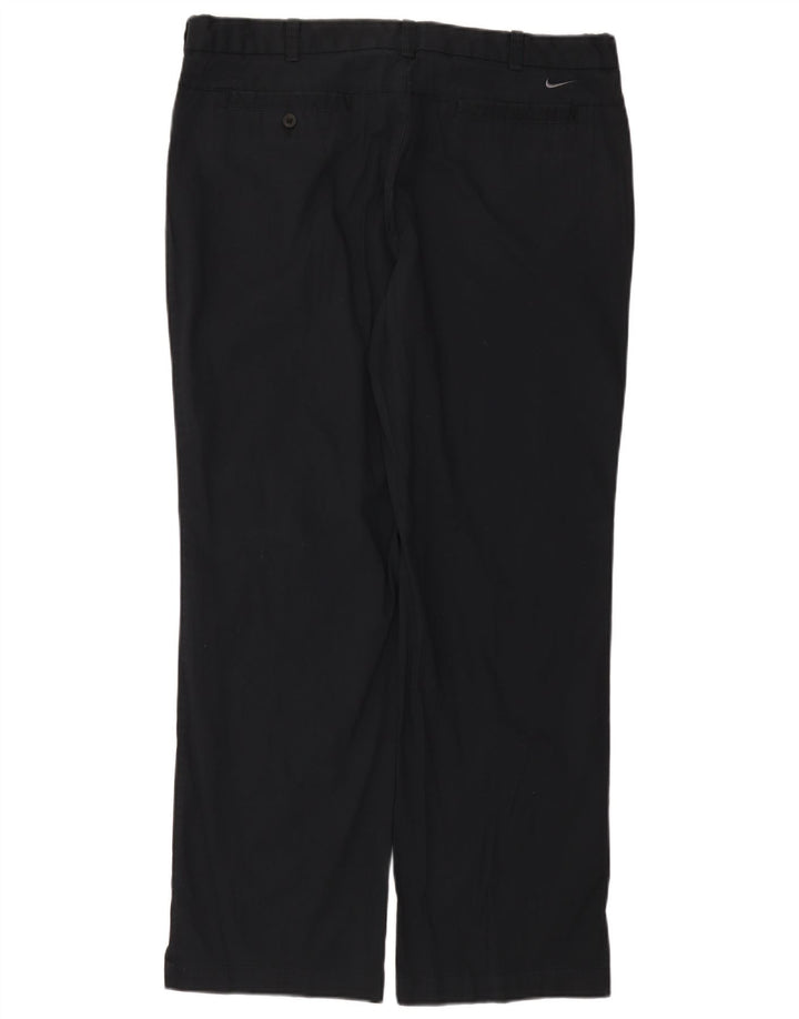 Pantaloni casual drepti pentru femei Nike W38 L32 bumbac bleumarin