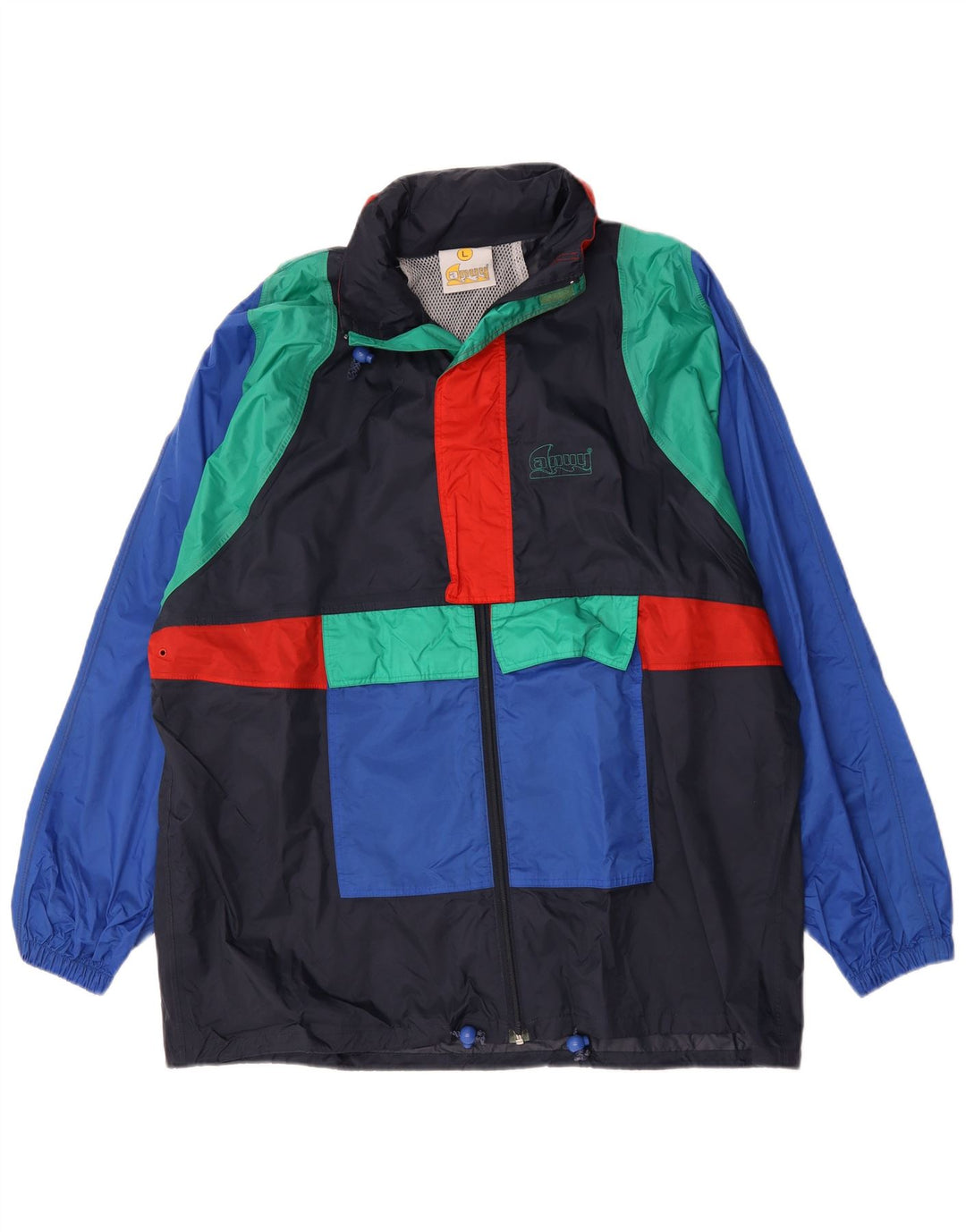 Jachetă de ploaie pentru bărbați Anuy UK 40 mare, albastru bleumarin, nailon color bloc