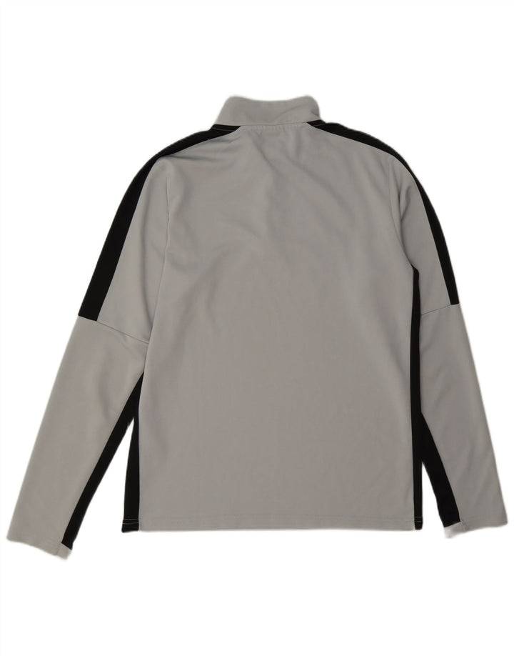 Top de trening pentru bărbați Dri Fit, cu fermoar și gât, color block, gri mic