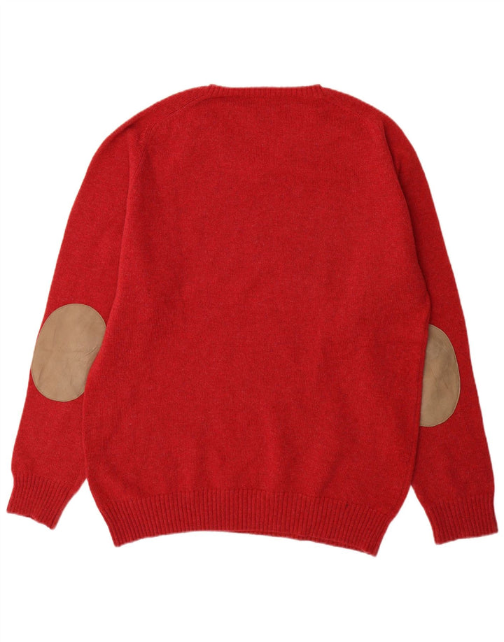 Pulover cu decolteu în V Murphy & Nye pentru bărbați, lână roșie 2XL
