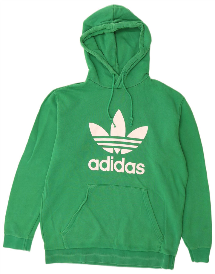 Pulover cu glugă grafic ADIDAS pentru bărbați, bumbac verde mare