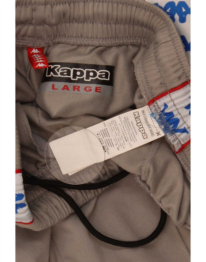 Pantaloni de trening cu grafică pentru bărbați Kappa, gri, poliester color bloc