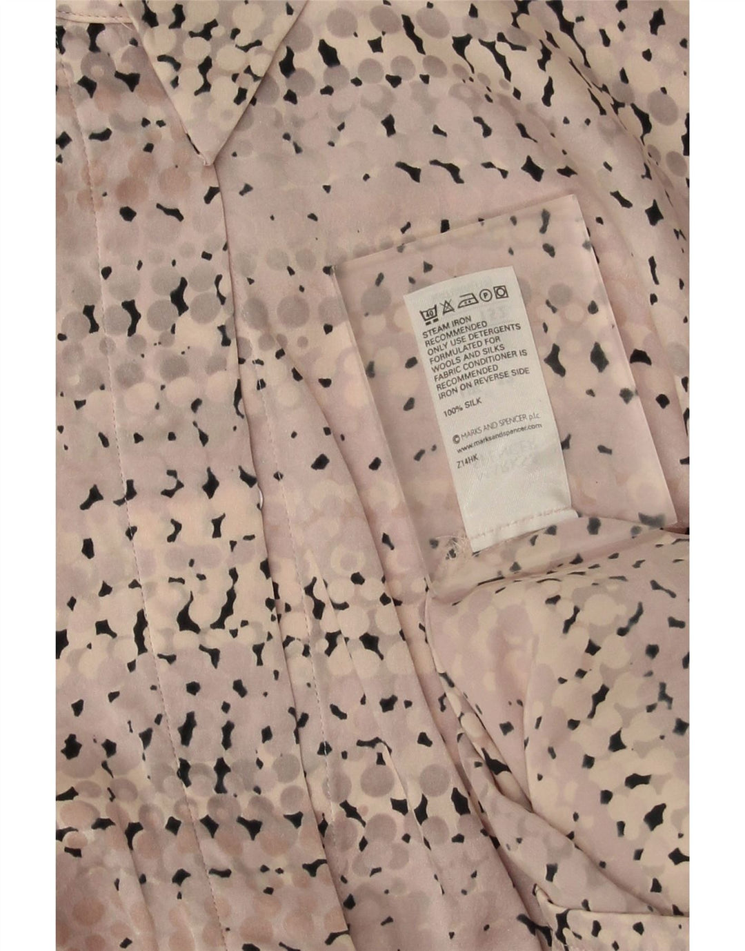 Bluză cămașă pentru femei Marks & Spencer UK 12 Medium Pink Spotted Silk