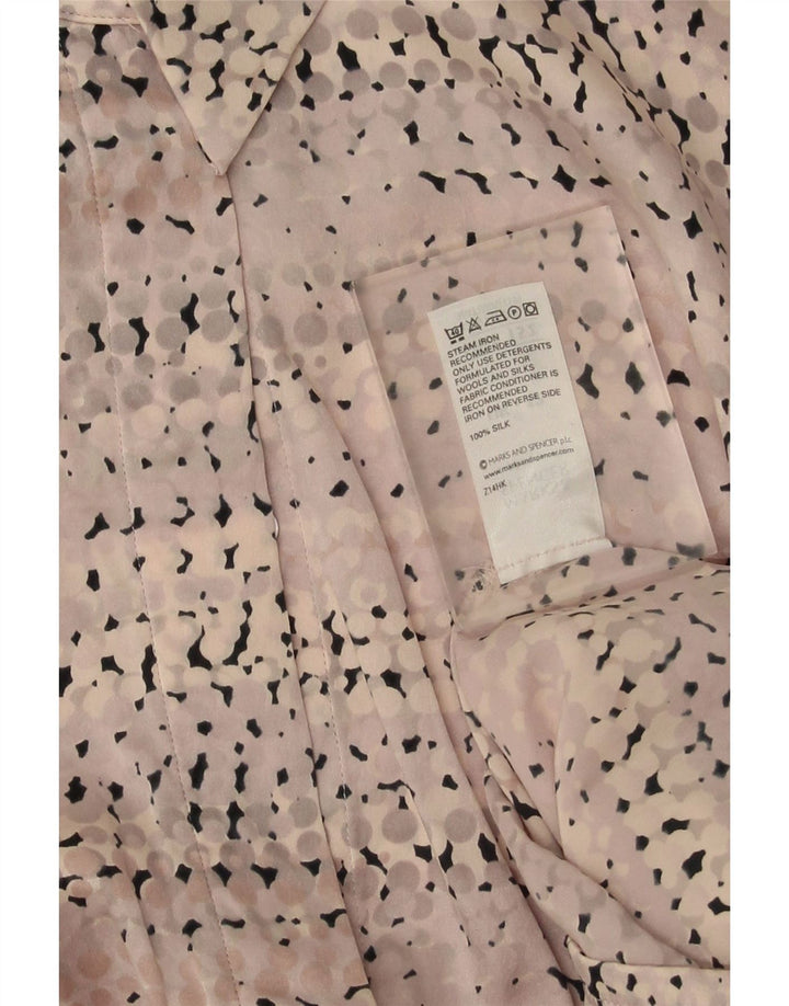 Bluză cămașă pentru femei Marks & Spencer UK 12 Medium Pink Spotted Silk