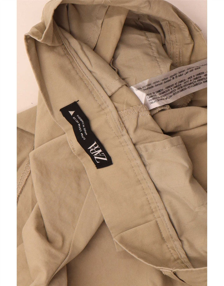 Pantaloni scurți casual pentru femei Zara Medium W28, bej, bumbac