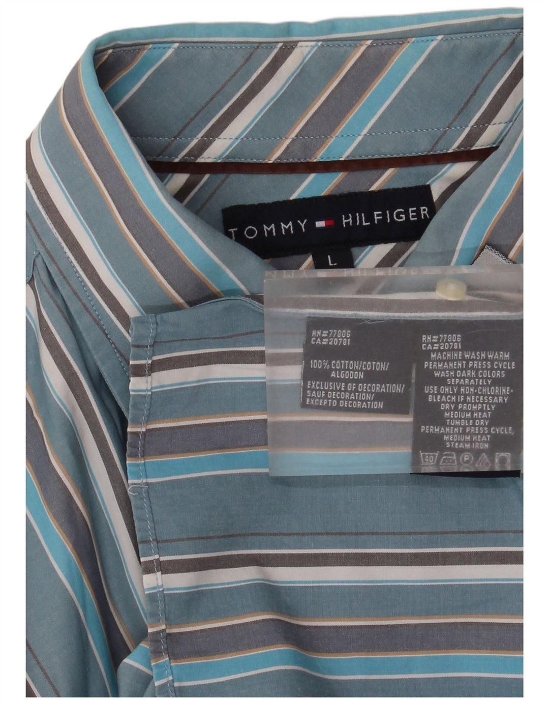 Cămașă pentru bărbați Tommy Hilfiger, bumbac cu dungi mari, albastre