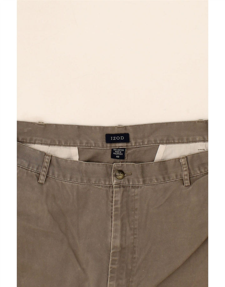 IZOD Mens Chino Shorts W40 XL Grey Cotton Vintage Izod and Second-Hand Izod from Messina Hembry 