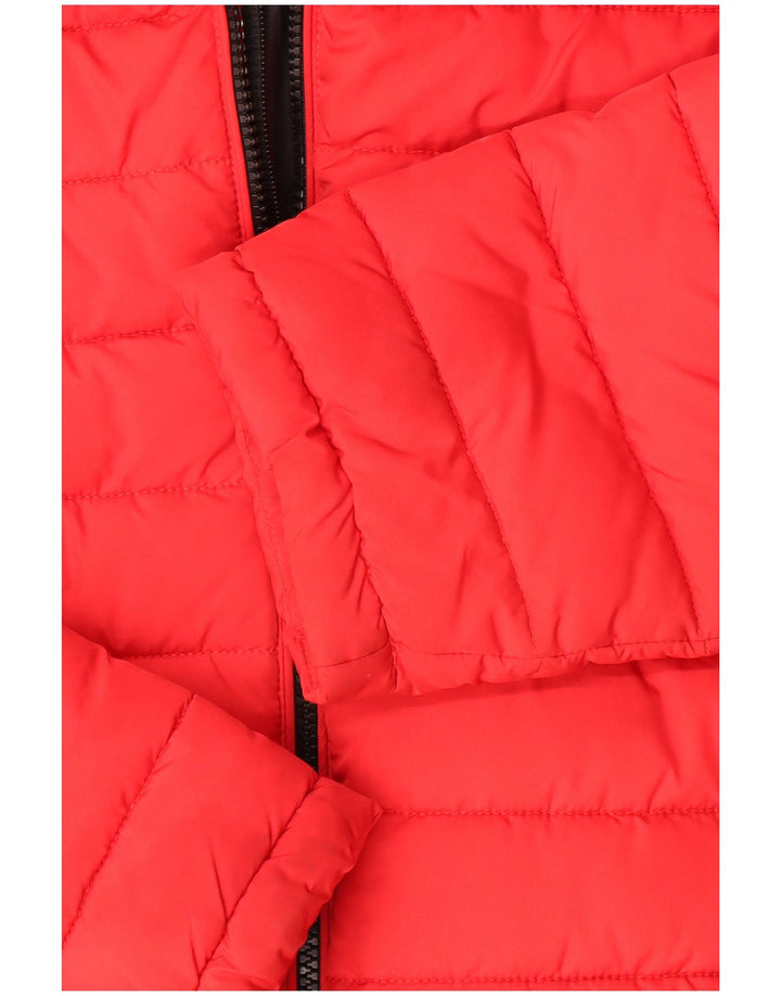 Jachetă căptușită cu glugă Superdry pentru bărbați UK 40 Poliester roșu mare