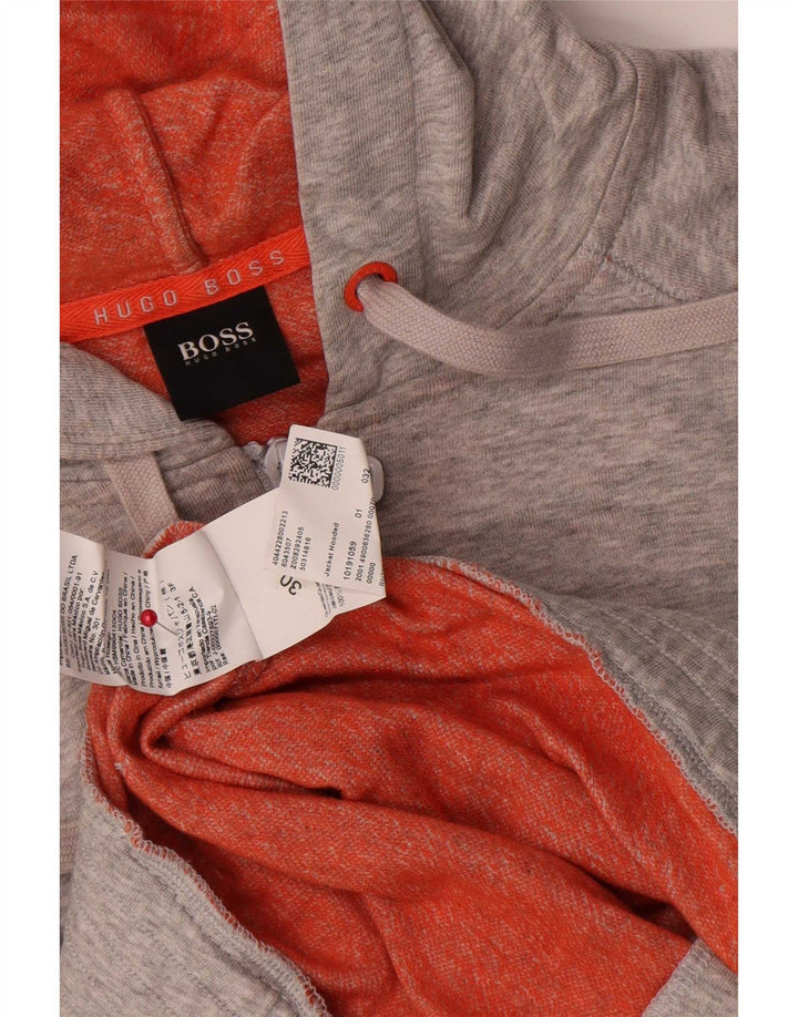 Pulover Hugo Boss pentru bărbați, cu fermoar, bumbac, gri mediu
