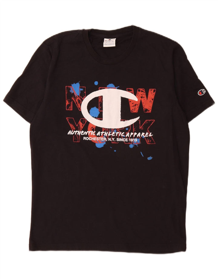 Tricou grafic pentru bărbați Champion Top mic bumbac negru
