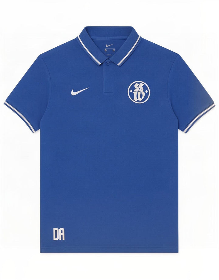 Tricou polo Nike pentru bărbați, bumbac albastru mediu