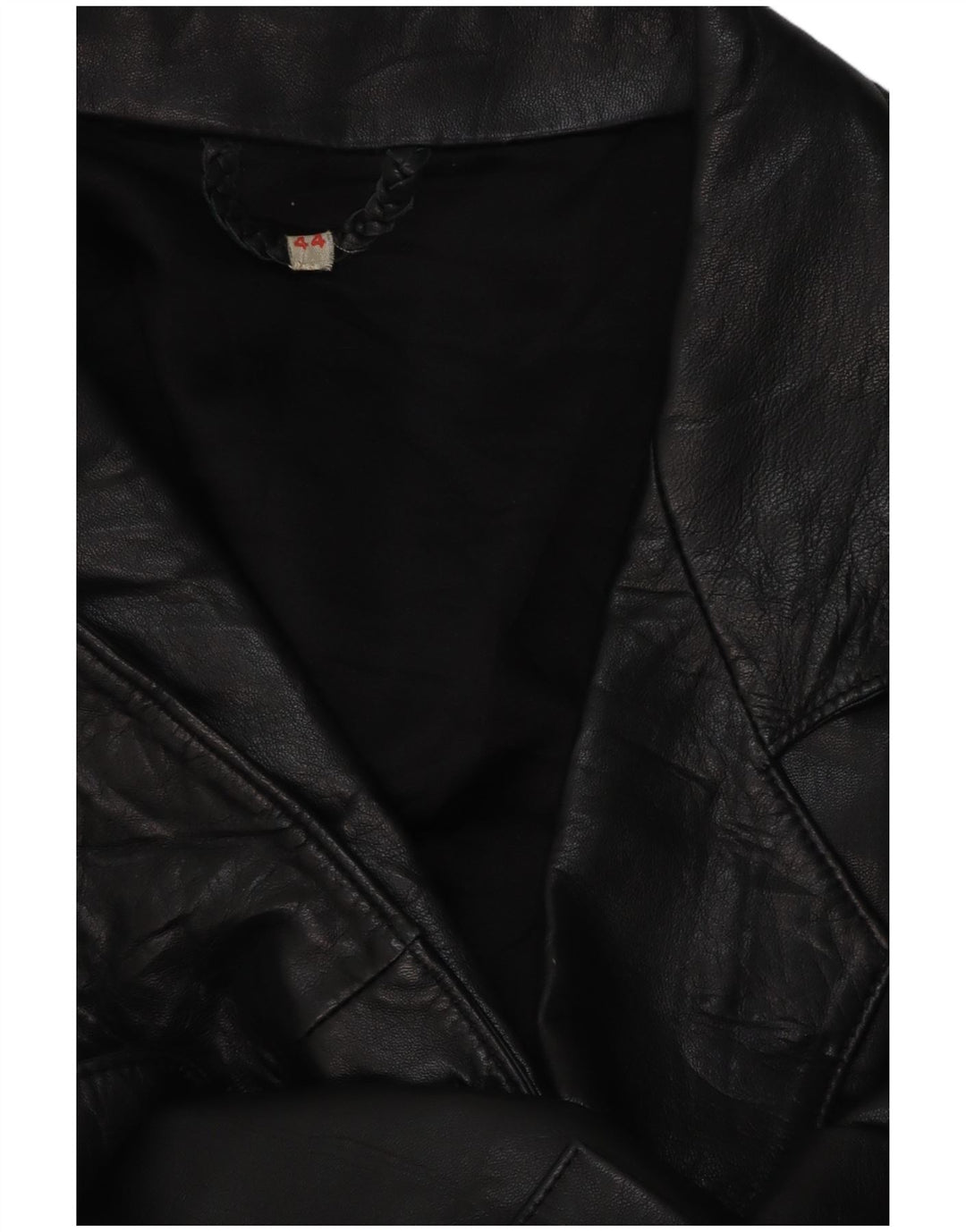 Jachetă de damă VINTAGE din piele dublu cu piept EU 44 XL Negru
