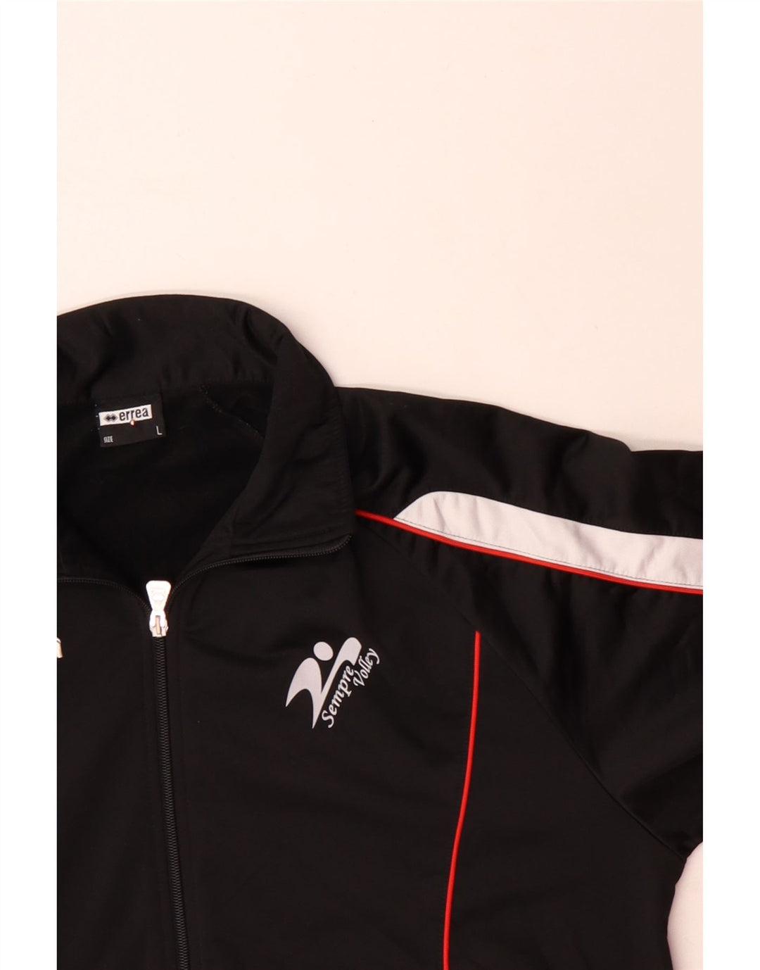 ERREA Jachetă de trening cu grafică pentru bărbați, mare, negru, poliester bloc de culoare