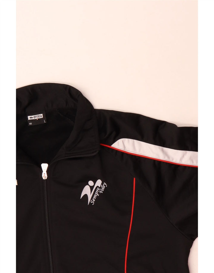 ERREA Jachetă de trening cu grafică pentru bărbați, mare, negru, poliester bloc de culoare