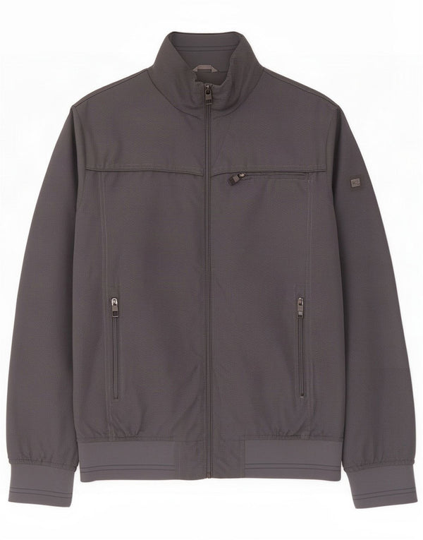 Wampum Mens Bomber Jacket UK 38 Medium Gri Poliester