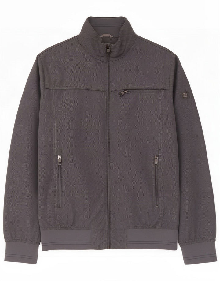 Wampum Mens Bomber Jacket UK 38 Medium Gri Poliester